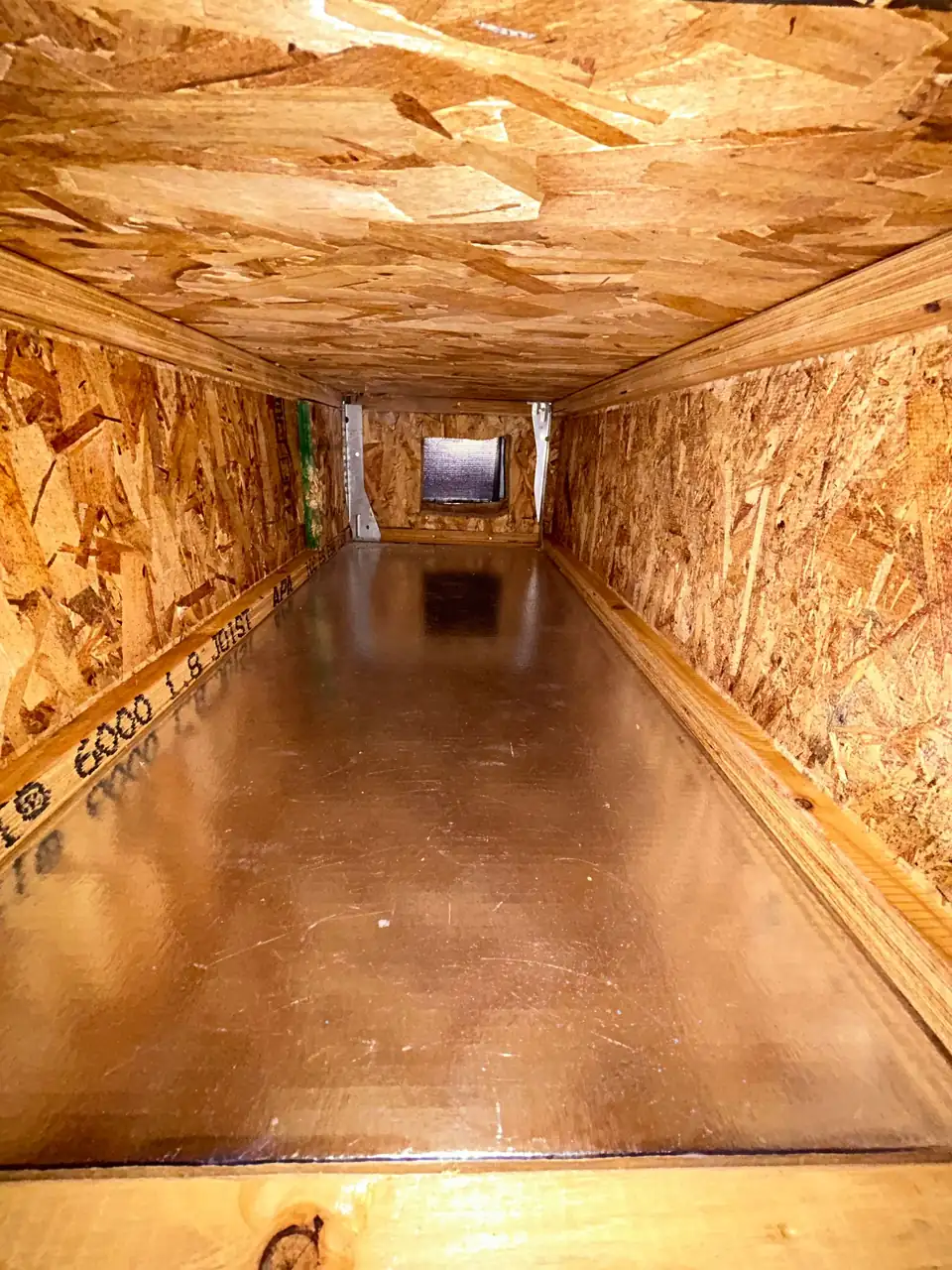 Inside a clean residential duct trunk line